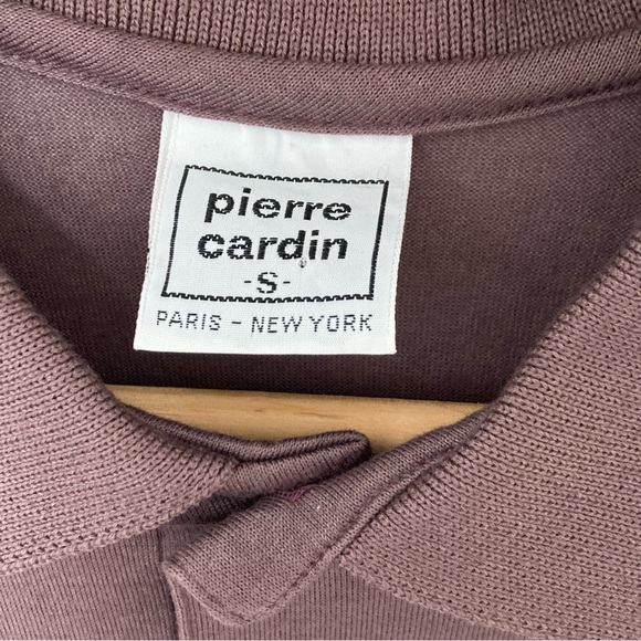 Vtg Pierre Cardin Paris New York Burgundy Polo, Size S - Picture 4 of 4